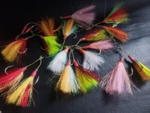 assist hook double habillés fibre et tinsel arcapeche pour pêche au jig