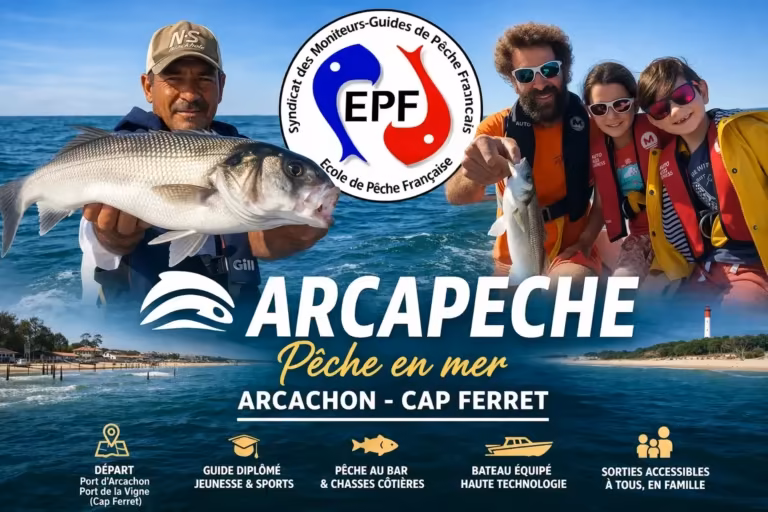 Sortie pêche Bassin Arcachon Arcapeche